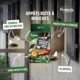 Sachets appâts boite à mouches x4