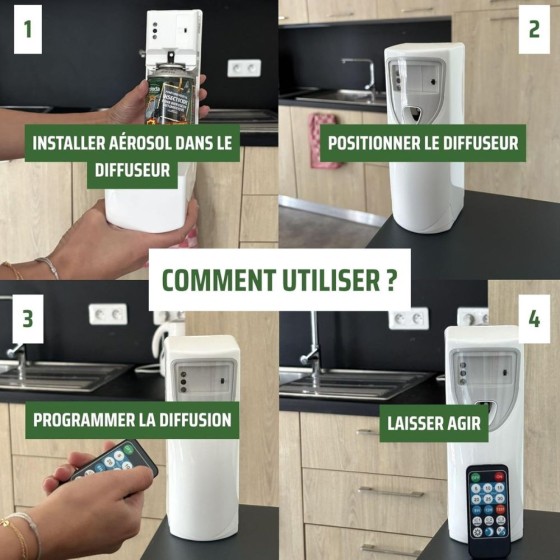 Diffuseur automatique d’insecticides + 3 recharges