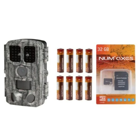 Pack 1 piège photographique PIE1076 + 8 piles AA + 1 carte mémoire 32 GB