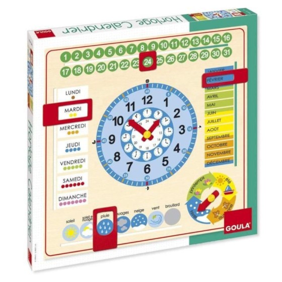 Calendrier-horloge grand format