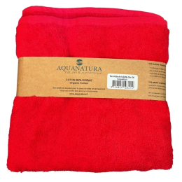 Serviette de toilette coton bio coloris coquelicot