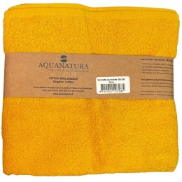 Serviette de toilette coton bio coloris jaune ocre