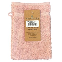 Gant de toilette coton bio coloris rose blossom