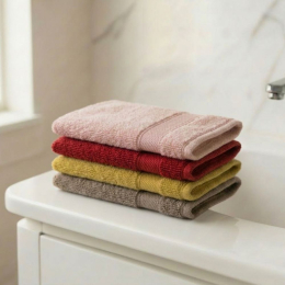 Gant de toilette coton bio coloris jaune ocre