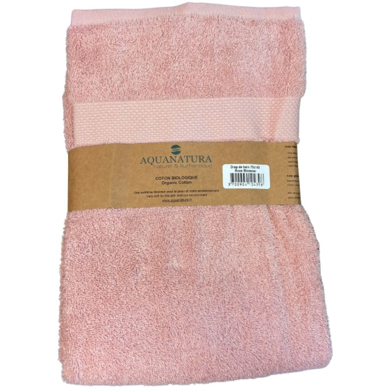 Drap de bain coton bio coloris rose blossom
