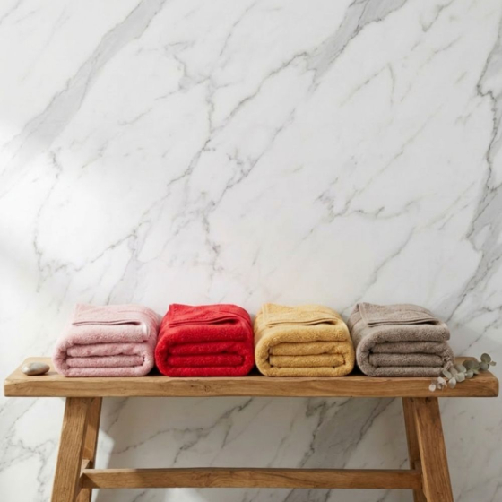 Drap de bain coton bio coloris rose blossom