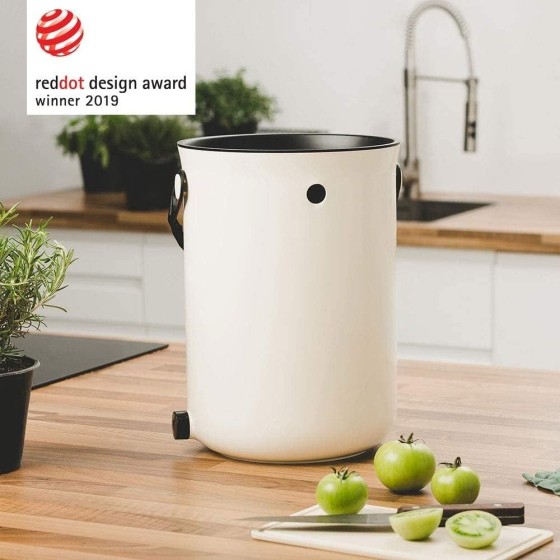 Composteur Bokashi Organko 2 – 9,6 L – Blanc crème – Activateur inclus