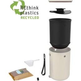 Lot de 2 composteurs Bokashi Organko 2 – 9,6 L – Blanc crème – Activateur inclus