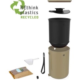 Lot de 2 composteurs Bokashi Organko 2 – 9,6 L – Cappuccino – Activateur inclus