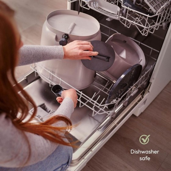 Composteur Bokashi Essential + base – 15,3 L – Gris clair – Activateur inclus