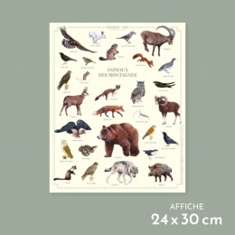 Animaux des montagnes - Affiche 24 x 30 cm