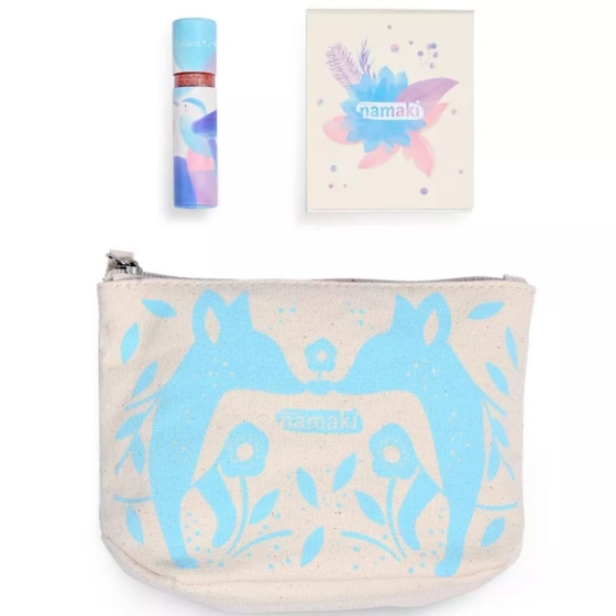 Trousse Scintillante Bleue – Palette 3 fardsetgloss pailleté
