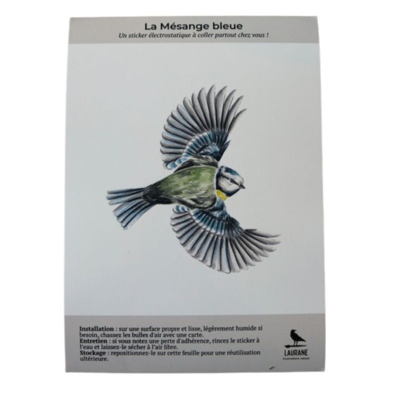 Silhouette anti-collision : Mésange bleue en vol