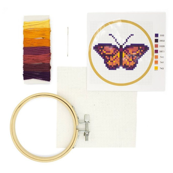 Mini broderie Pont de croix : Papillon