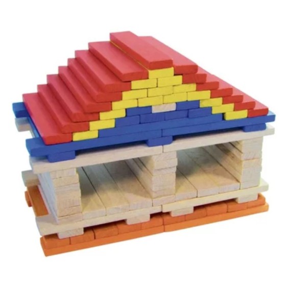 Batibloc : 100 planchettes en bois massif : Couleurs