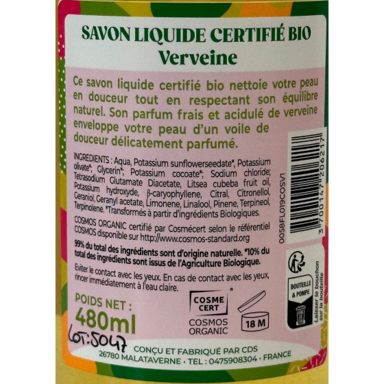 Savon liquide verveine - 480 ml